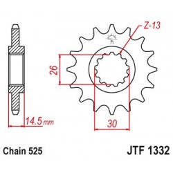 Pignon - 525 - 14 Dents -...