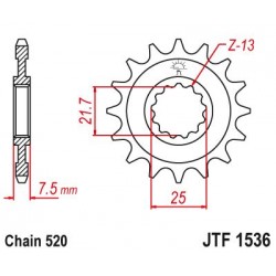 Pignon - 520 - 13 Dents -...