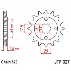 Pignon - 520 - 12 Dents -...