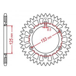 Couronne Alu TT Honda Rouge...