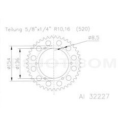 Couronne Alu BMW - 520 - 47...